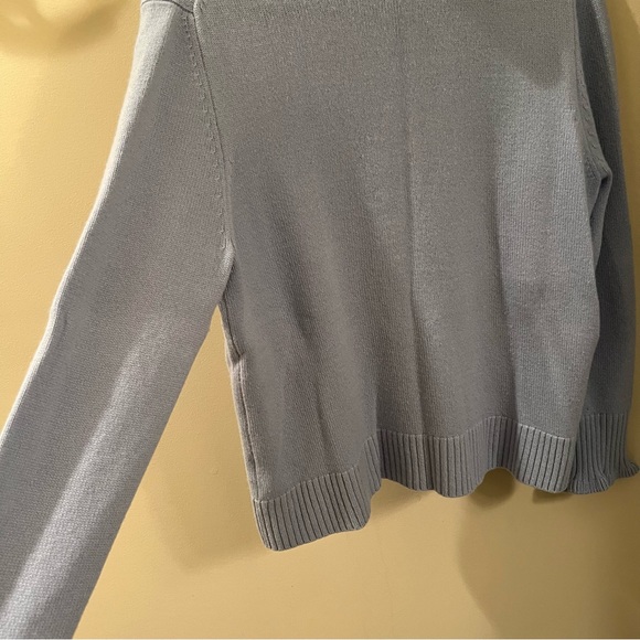 Ann Mashburn Light Blue 100% Cashmere Turtleneck Long Sleeve Sweater | M - Picture 7 of 7